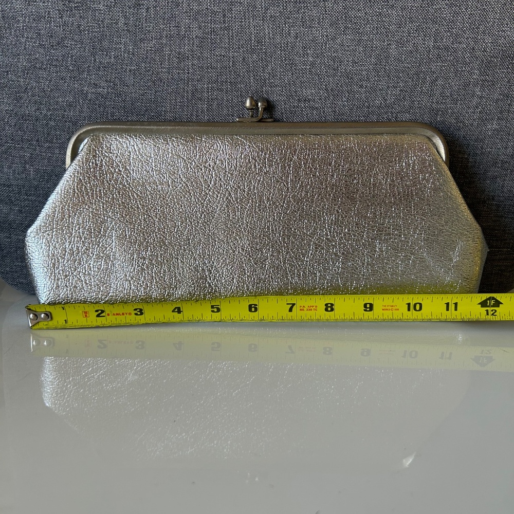 VINTAGE Mid-Century Modern 1950's Silver Foil Clutch Purse - Picture 8 of 9